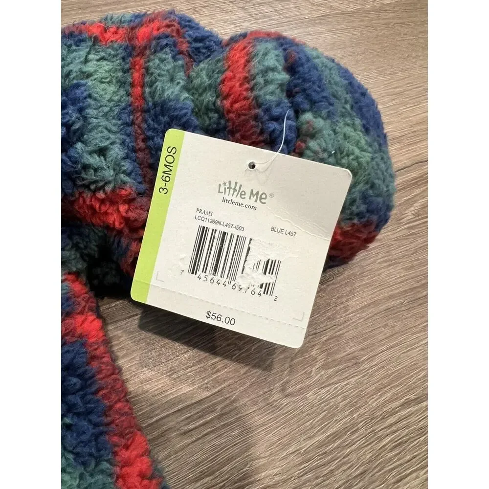 Little Me Plaid Fleece Jumpsuit- size 3-6 months
